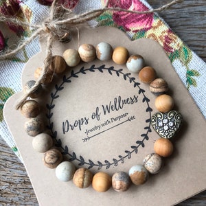 Diffuser Bracelet// Natural Jasper & Cedar Wood// Aromatherapy // Essential Oil Diffuser// The Willow