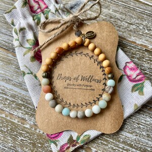 Diffuser Bracelet // Amazonite & Raw Wood// Essential Oils// The Haven image 2