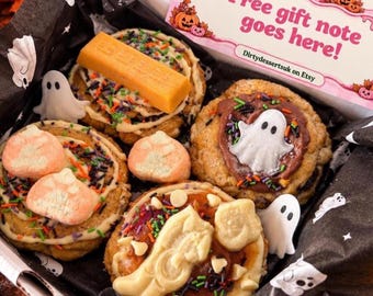 Halloween cookie box | Pre Order | 4x Gourmet NYC cookies | Postal bakes | Mixed flavour Halloween box | Halloween cookie delivery