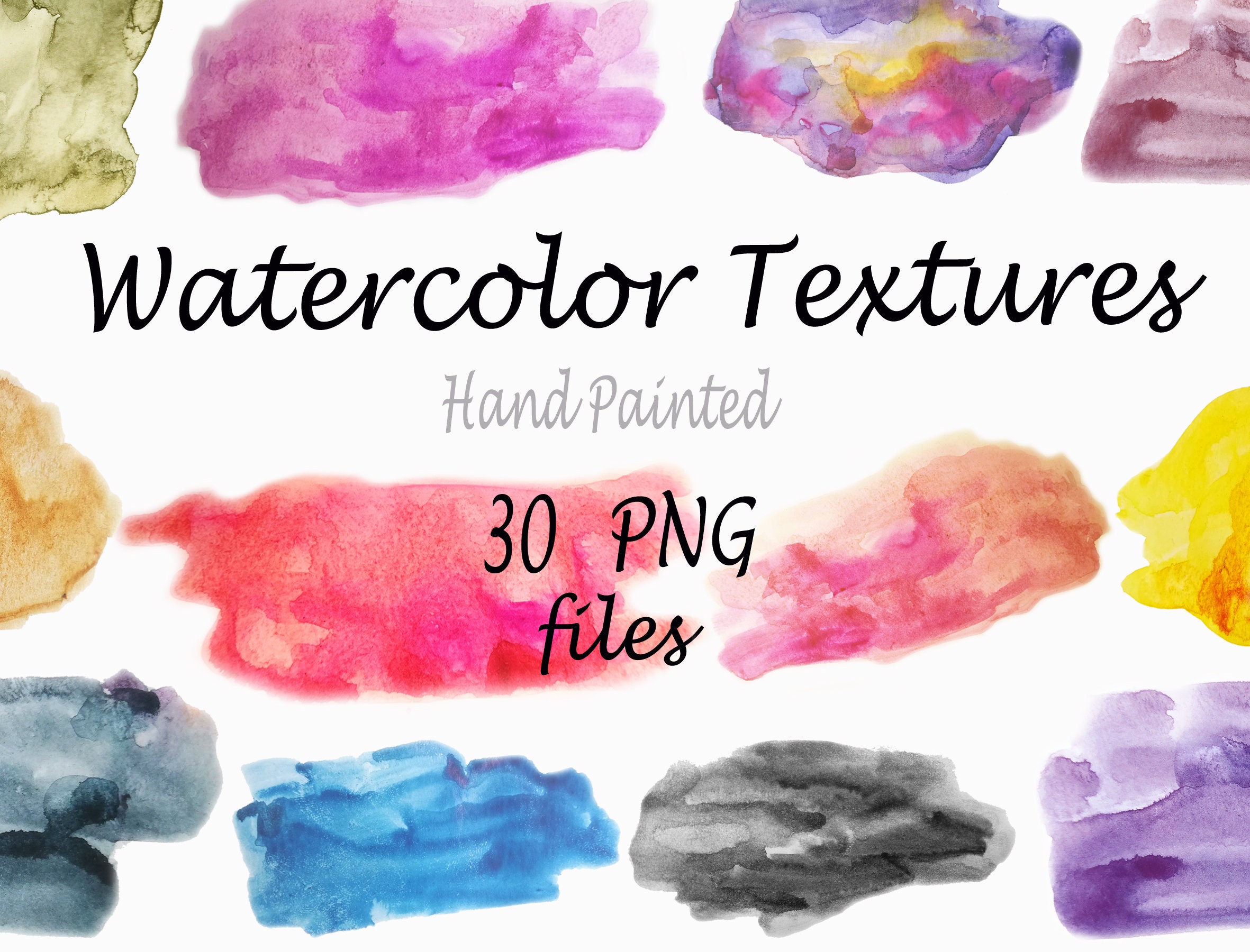 Watercolor Splotches Watercolor Clipart Hand Painted | Etsy
