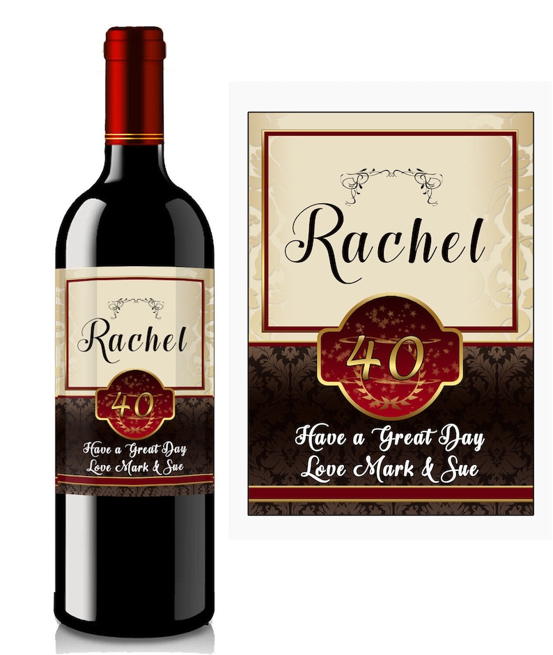 Personalised Wine Bottle Label YEAR / AGE For Him /Her