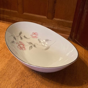 Vintage Oval Noritake China Serving Dish with Silver Trim #4020