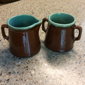 Vintage Pottery Cream and Sugar Set