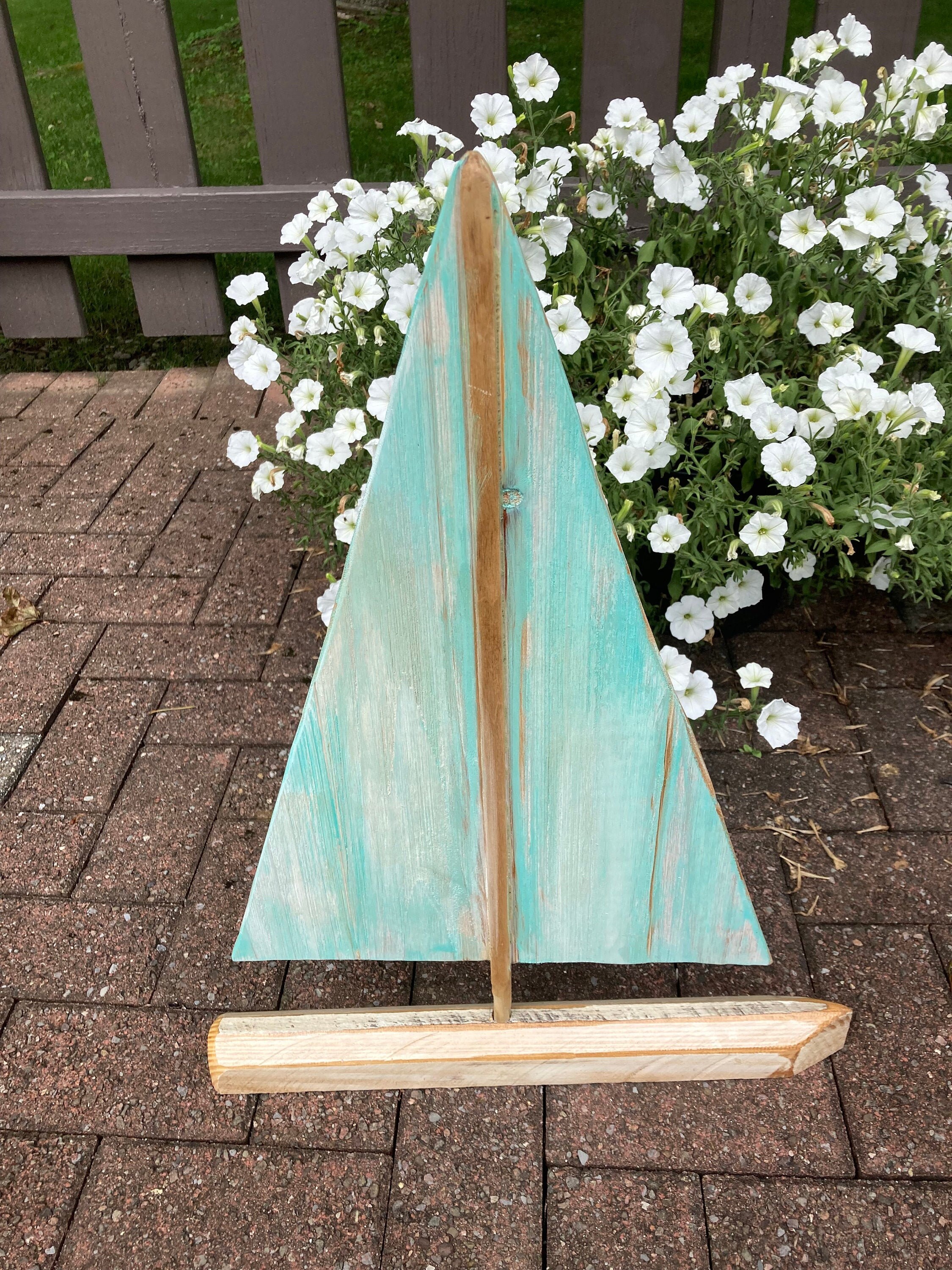 Dekoratives rustikales Segelboot aus Holz | Etsy