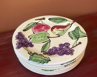 Set of 6 Vintage Decorative Ceramic Art Plates by Tika Lotus International