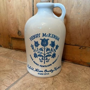 Vintage Stoneware Henry McKenna Kentucky Half Gallon Whiskey Jug