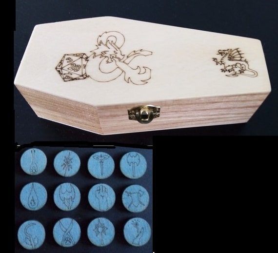 Dnd D&D Wooden Coffin Dice Box Engraved. Dungeon and Dragons Etsy UK