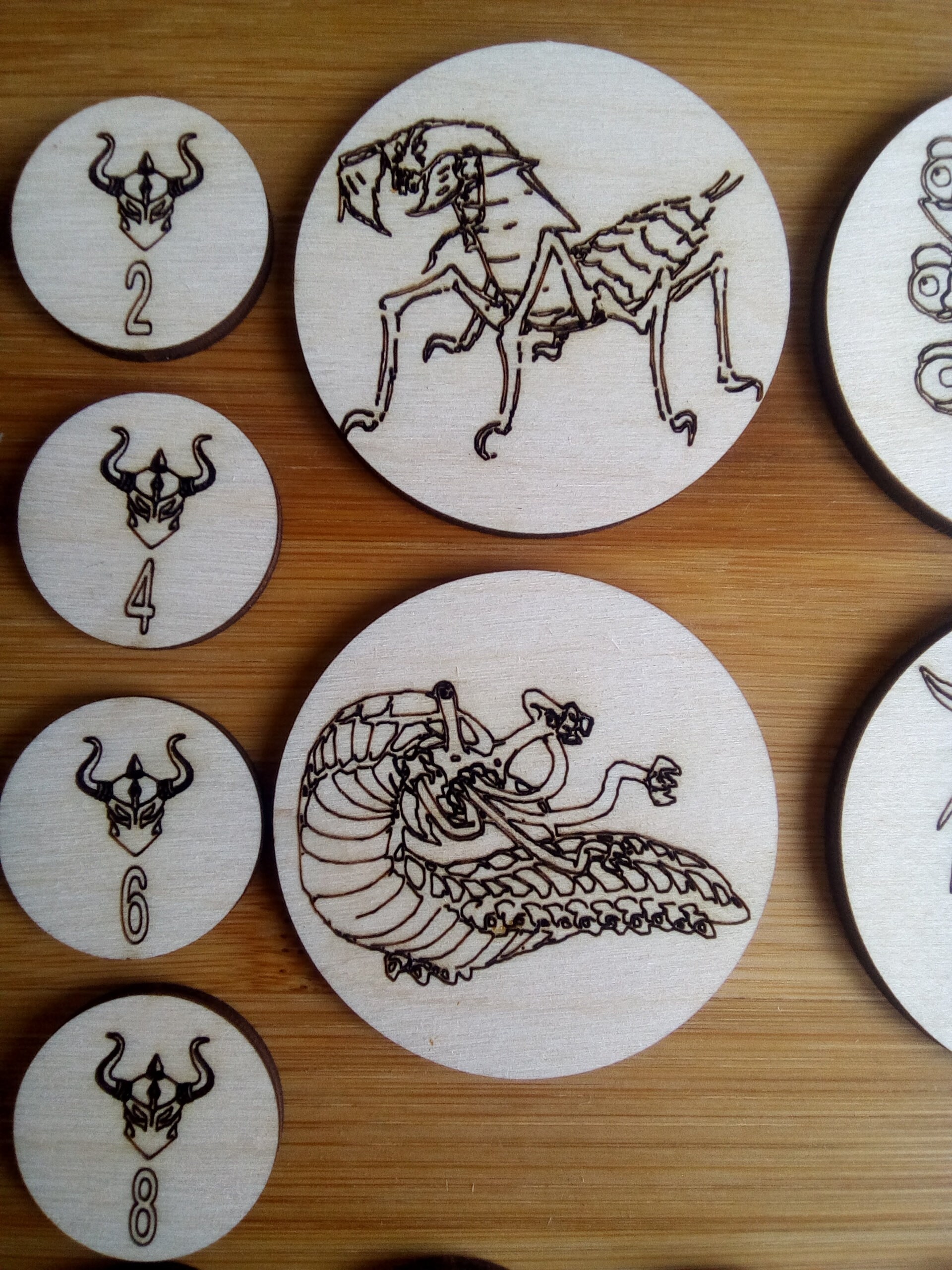 DnD monster tokens 2. D&amp;D wooden engraved. Dungeons and | Etsy
