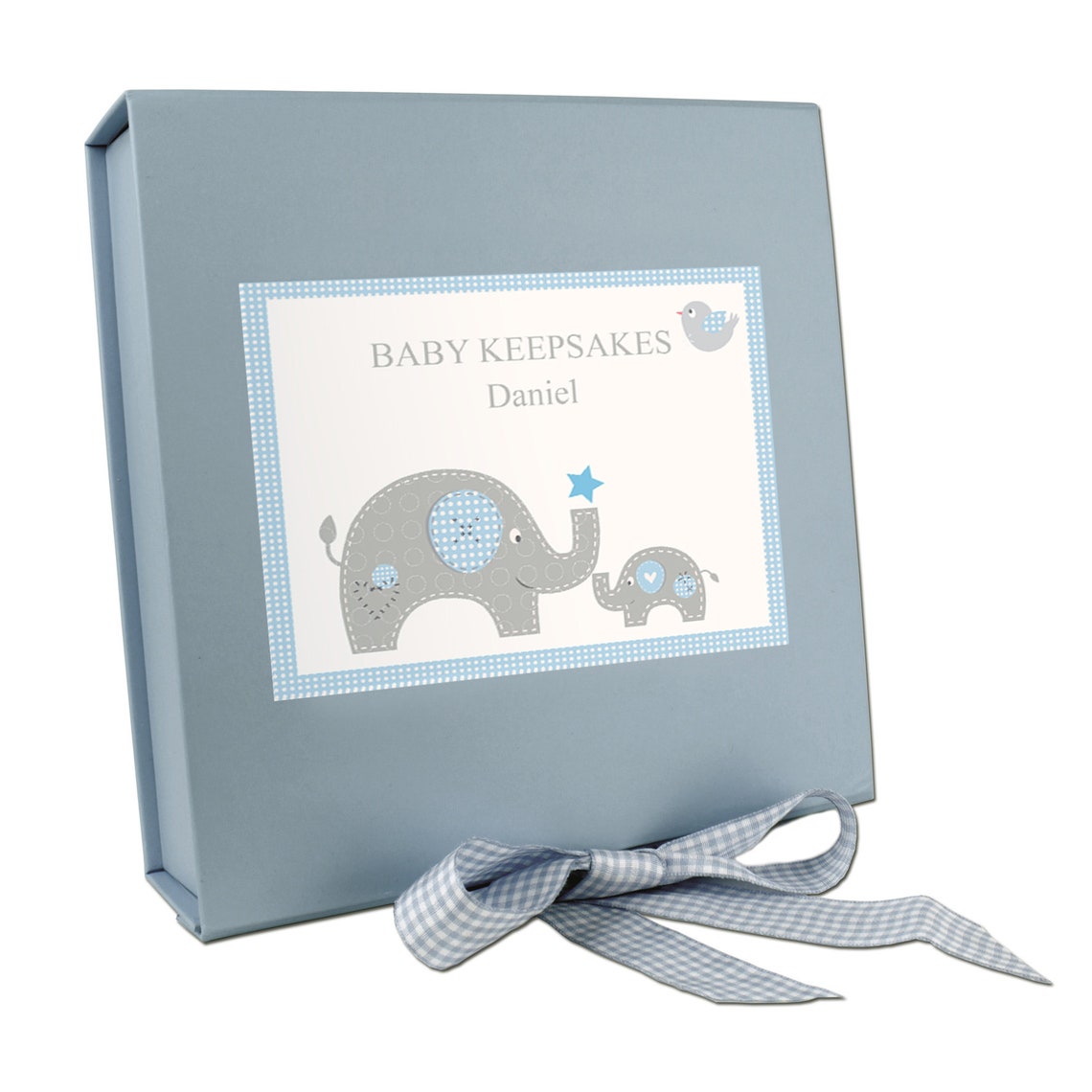Personalised Blue Baby Elephant Gift Set Baby Vest and Gift Etsy