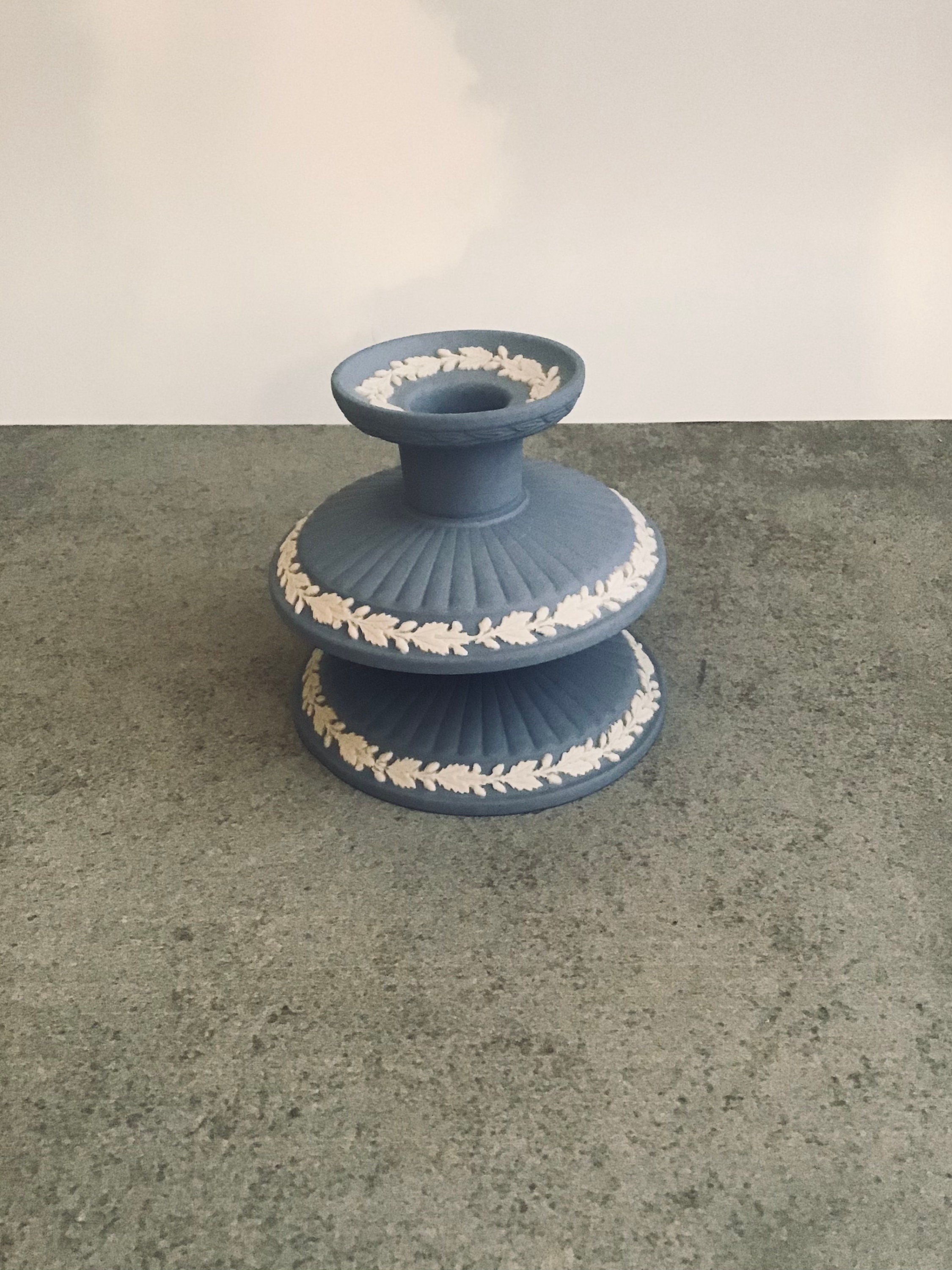 Candle holders wedgewood jasper ware blue Etsy