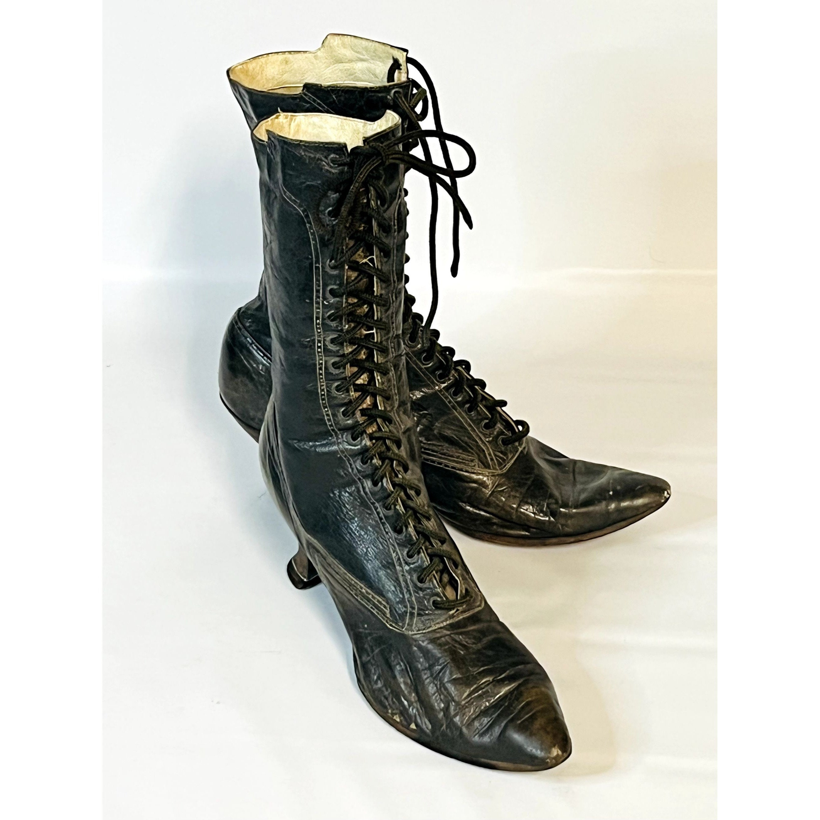 Vintage Victorian Antique Brown Leather Women's Lace Up Boots | Shop  THRILLING