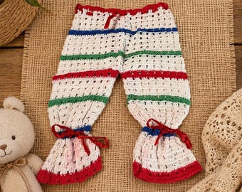 Vintage Crocheted Plastic Bag Holder - Retro Kitchen Storage Sock