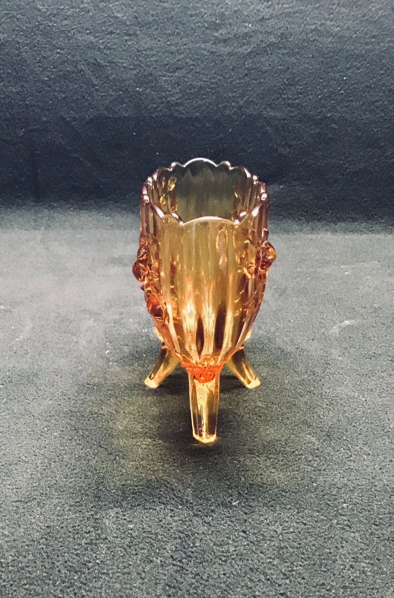 Fenton amber optic cabbage rose vase
