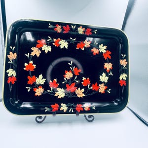Vintage Metal Serving Tray Autumn Leaves And Fall Decor 1 Tray But 4 Available