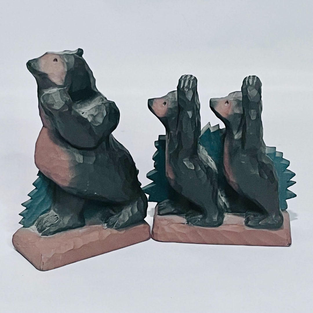 Wood Carved Bear Wall Decor Etsy UK