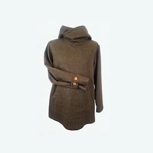 Natur Wolle Bushcraft Hoodie - Feldgrau