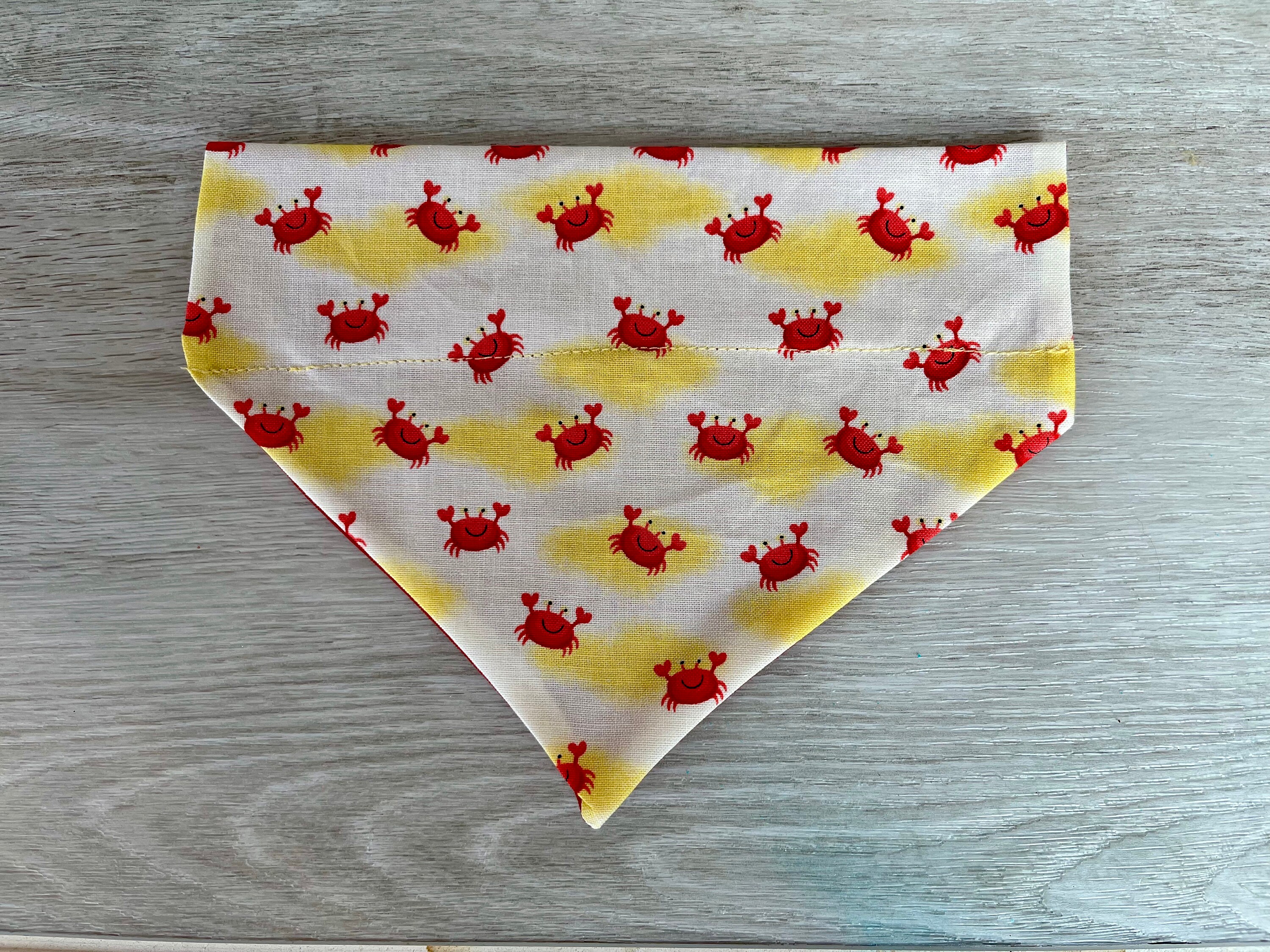 Personalized Crab Pet Bandana, Over the Collar, Summer Dog Accessory Product background