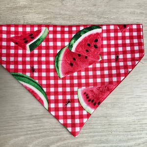 Personalized dog/cat bandana, over the collar watermelon slice bandana, dog scarf, watermelon scarf, gift for dog lover, gift for dog,