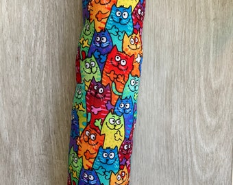 Handmade Catnip Kicker Toy, Colorful Cotton Cat Print