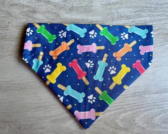 personalized bandana, summer bandana, popsicle bandana, over the collar bandana, cat bandana, dog bandana, dog collar, dog scarf, cat scarf,