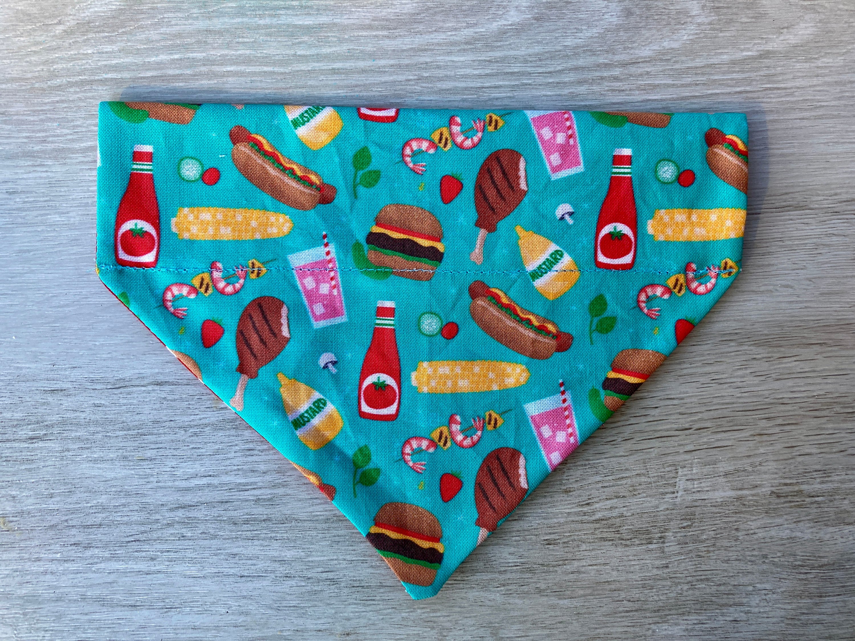 Personalized BBQ Dog Bandana, Over the Collar Pet Scarf Product background