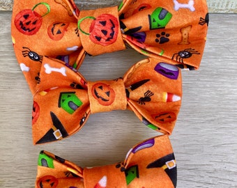 Halloween bow tie, dog bow tie, cat bow tie, collar accessory, velcro bow tie, Halloween collar accessory