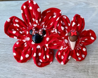 Minnie Mouse collar flower, Disney collar flower, dog/cat collar flower, collaflower, collar accessory,