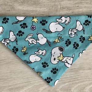 personalized dog bandana, cat bandana, over the collar bandana, peanuts bandana, snoopy bandana, dog scarf, cat scarf, snoopy dog bandana image 1