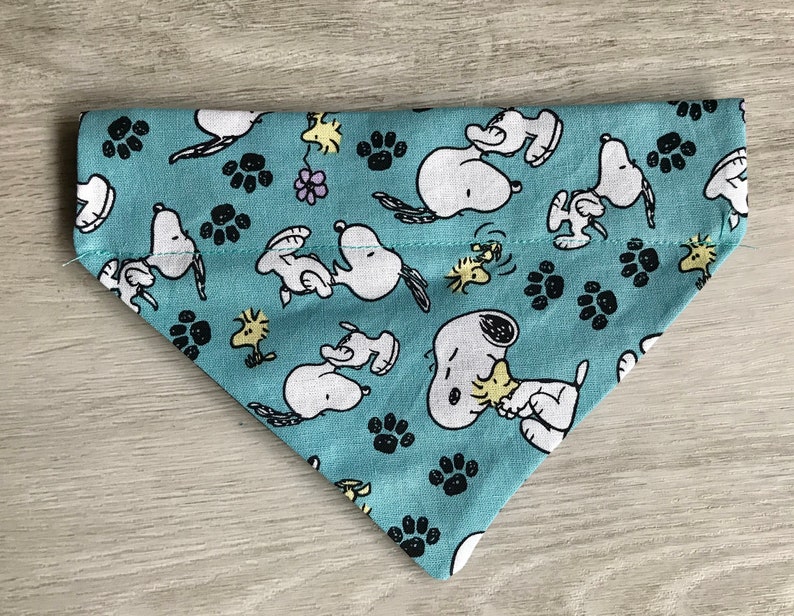 personalized dog bandana, cat bandana, over the collar bandana, peanuts bandana, snoopy bandana, dog scarf, cat scarf, snoopy dog bandana image 1