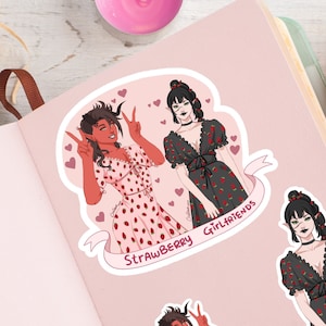 Baldur's Gate 3 Stickers of Karlach, Shadowheart, Strawberry Girlfriends, cute gift for gamers, sticker for notebook or laptop