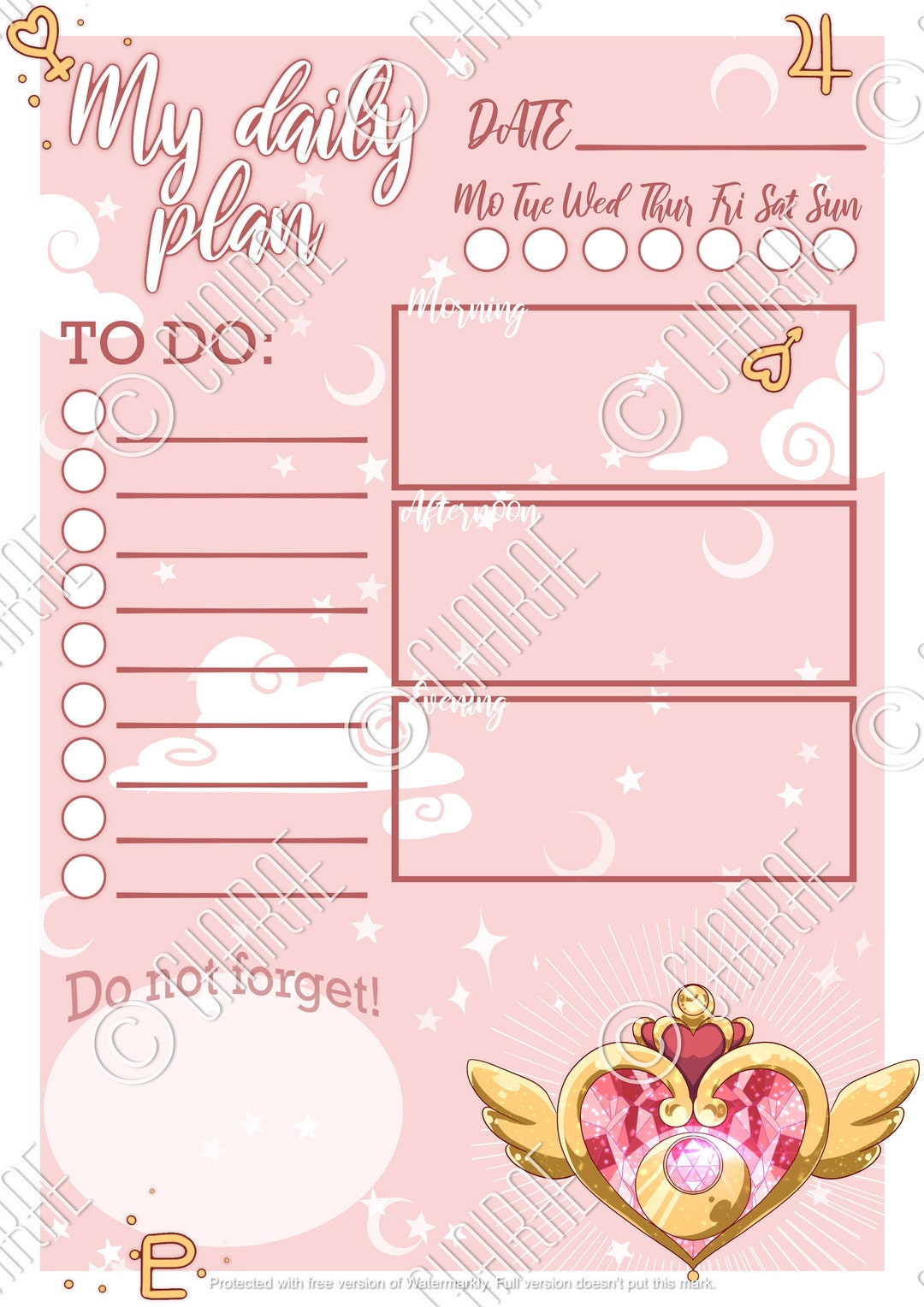 Daily Planner Sailor Moon Etsy