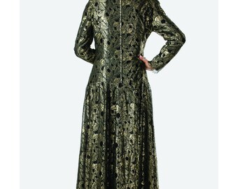 Vintage 80s Caroline Charles Evening Gown in Gold Lace With Black Lining,  Drop Waist - Retro 1930s Style Dress - Made in England - Size M - Etsy