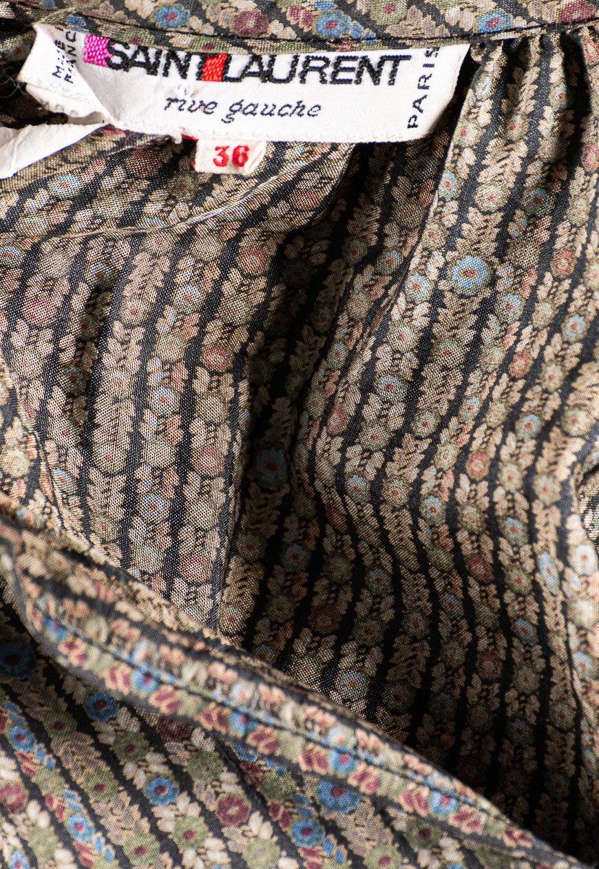 Vintage 70s - 80s Yves Saint Laurent YSL Rive Gauche Silk