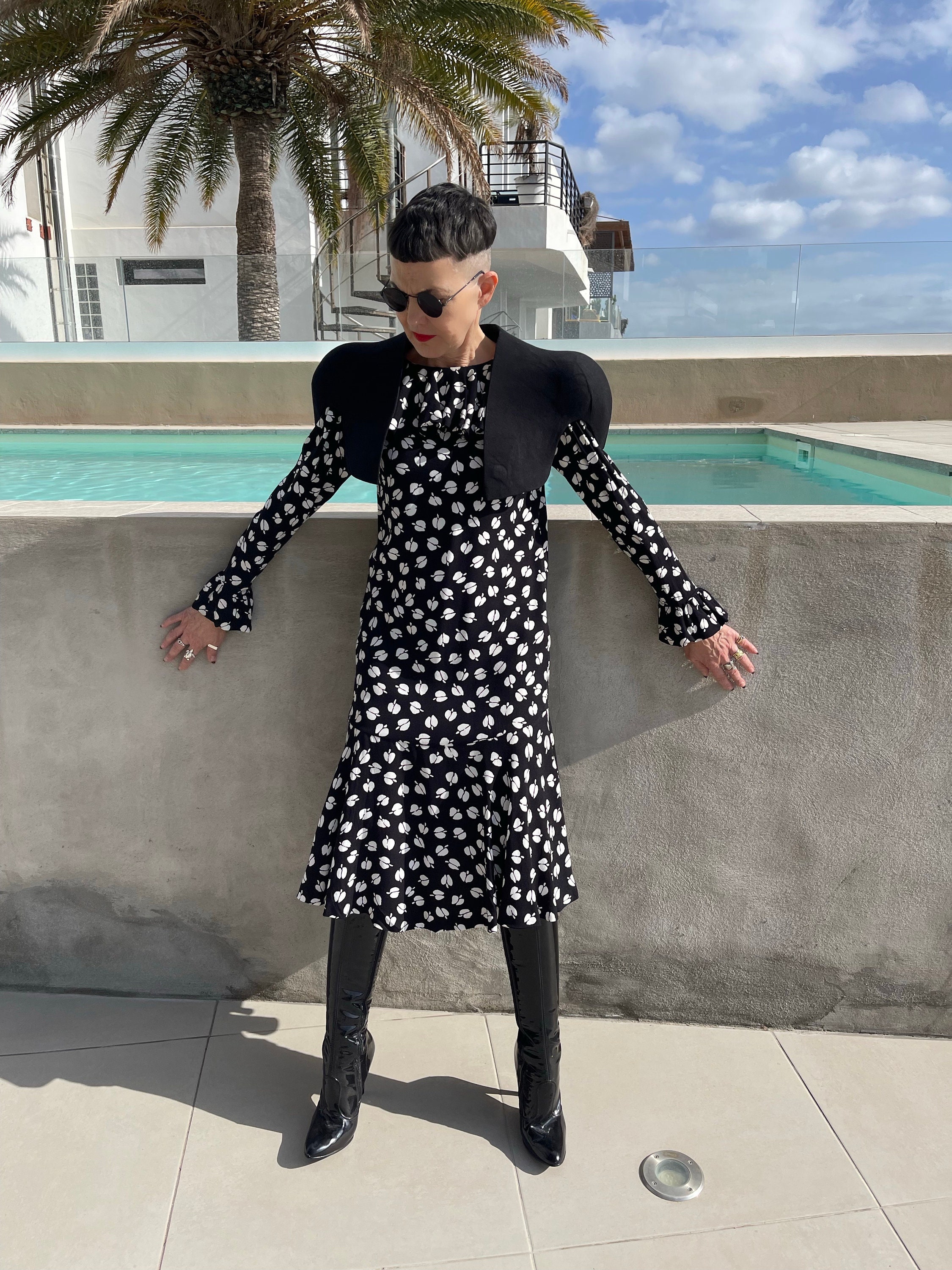 Vintage 70s Saint Laurent Rive Gauche Dress - Black and