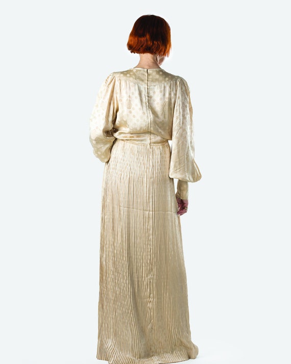 Vintage 80s beige silk dress by Ungaro Parallèle … - image 3