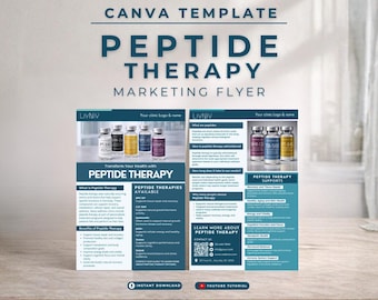 Peptide Therapy Flyer Template Peptide Clinic Marketing Flyer Med Spa Peptide Treatment Handout Editable Canva Wellness Clinic Printable