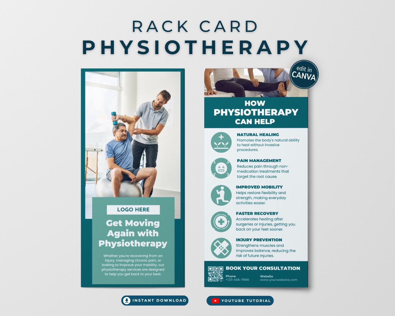 Physioterapy Rack Physiotherapy Rack Card Template Mobility Therapy Handout Physical ...