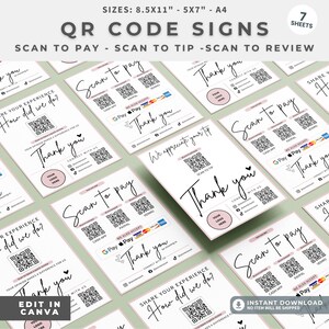Scan To Pay Template | QR Code Sign for Small Business (Digital Download) image 5