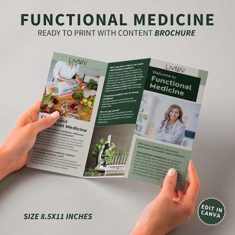 Functional Medicine Brand Integrative Medicine Marketing Bundle Template Medical Social Media Kit Doctor Flyer Medicine Brochure Rack Card image 7