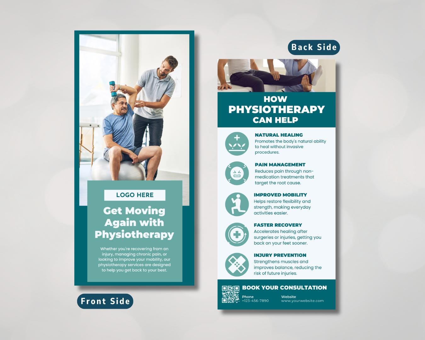 Physiotherapy Racks Physiotherapy Rack Card Template Mobility Therapy Handout Physical ...