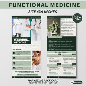Functional Medicine Brand Integrative Medicine Marketing Bundle Template Medical Social Media Kit Doctor Flyer Medicine Brochure Rack Card image 6
