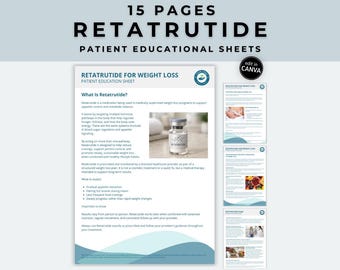 Retatrutide Patient Education Sheet Weight Loss Program Handout GLP 1 Treatment Guide for Clinics