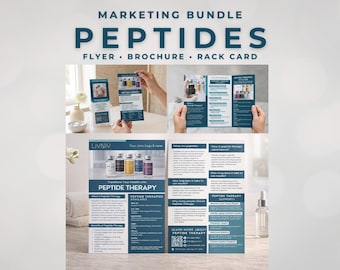 Peptide Therapy Printable Bundle | Flyer, Brochure & Rack Card Canva Templates for Medspas