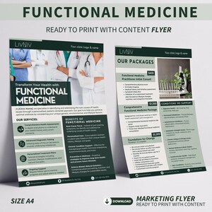 Functional Medicine Brand Integrative Medicine Marketing Bundle Template Medical Social Media Kit Doctor Flyer Medicine Brochure Rack Card image 5