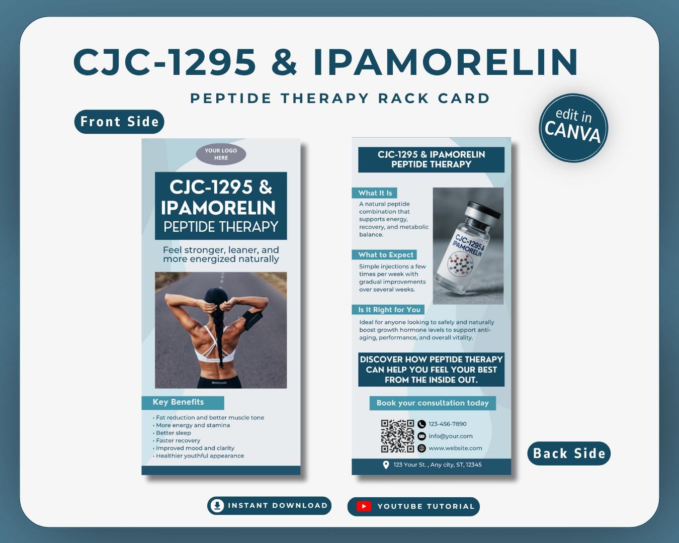 CJC 1295 Ipamorelin Peptide Therapy Rack Card (Printable) CJC 1295 Ipamorelin Peptide Therapy Rack Card (Printable)