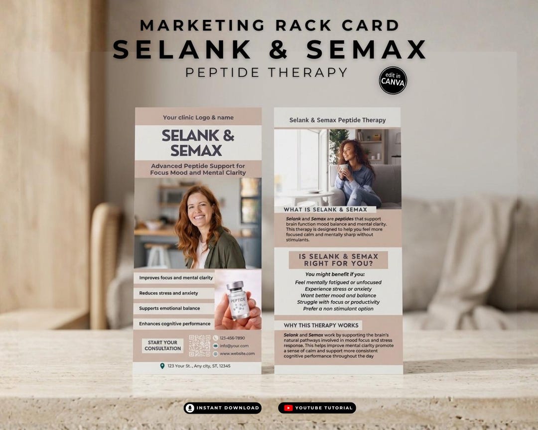 Therpay Rack Card Example Selank Semax Peptide Therapy Rack Card Template (digital Download) - Etsy
