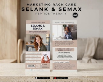 Selank Semax Peptide Therapy Rack Card Template (Digital Download)