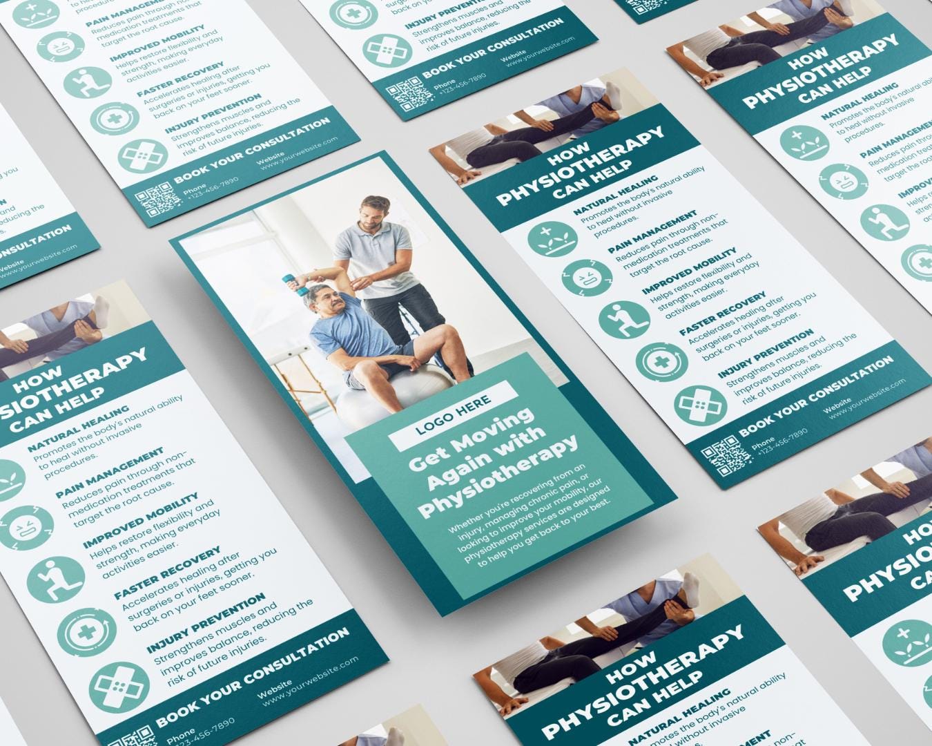 Physiotherapy Rack Card Template Mobility Therapy Handout Physical ...