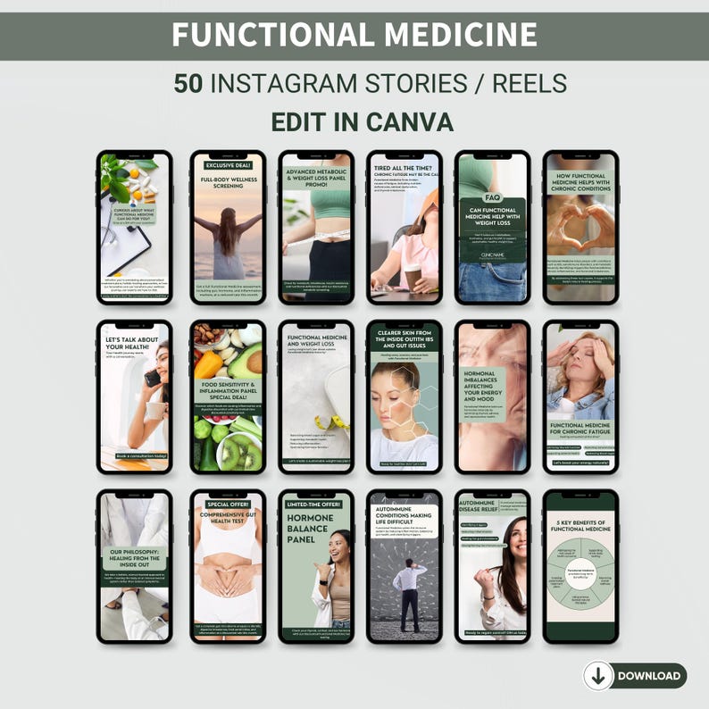 Functional Medicine Brand Integrative Medicine Marketing Bundle Template Medical Social Media Kit Doctor Flyer Medicine Brochure Rack Card image 4