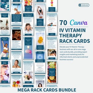 Megabundel IV Vitaminetherapie-rekkaarten Canva Bewerkbare sjablonen Vitaminen Mineralen